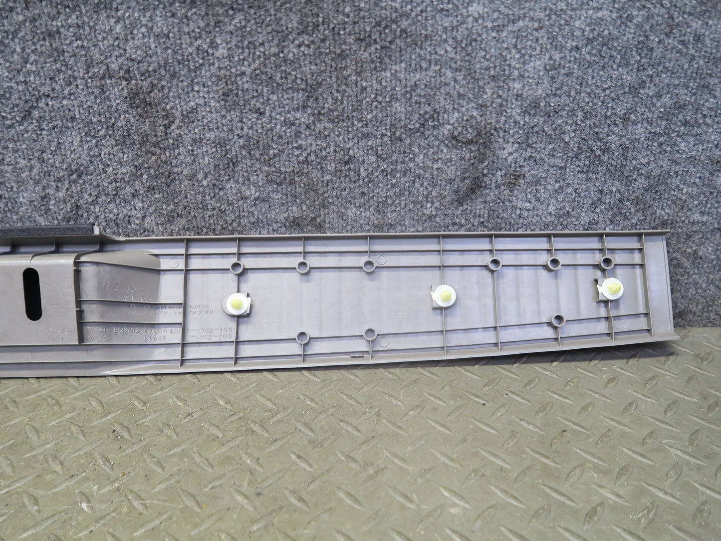 96-98 Nissan Stagea WGC34 Rear Trunk Sill Scuff Plate Trim Cover Gray OEM