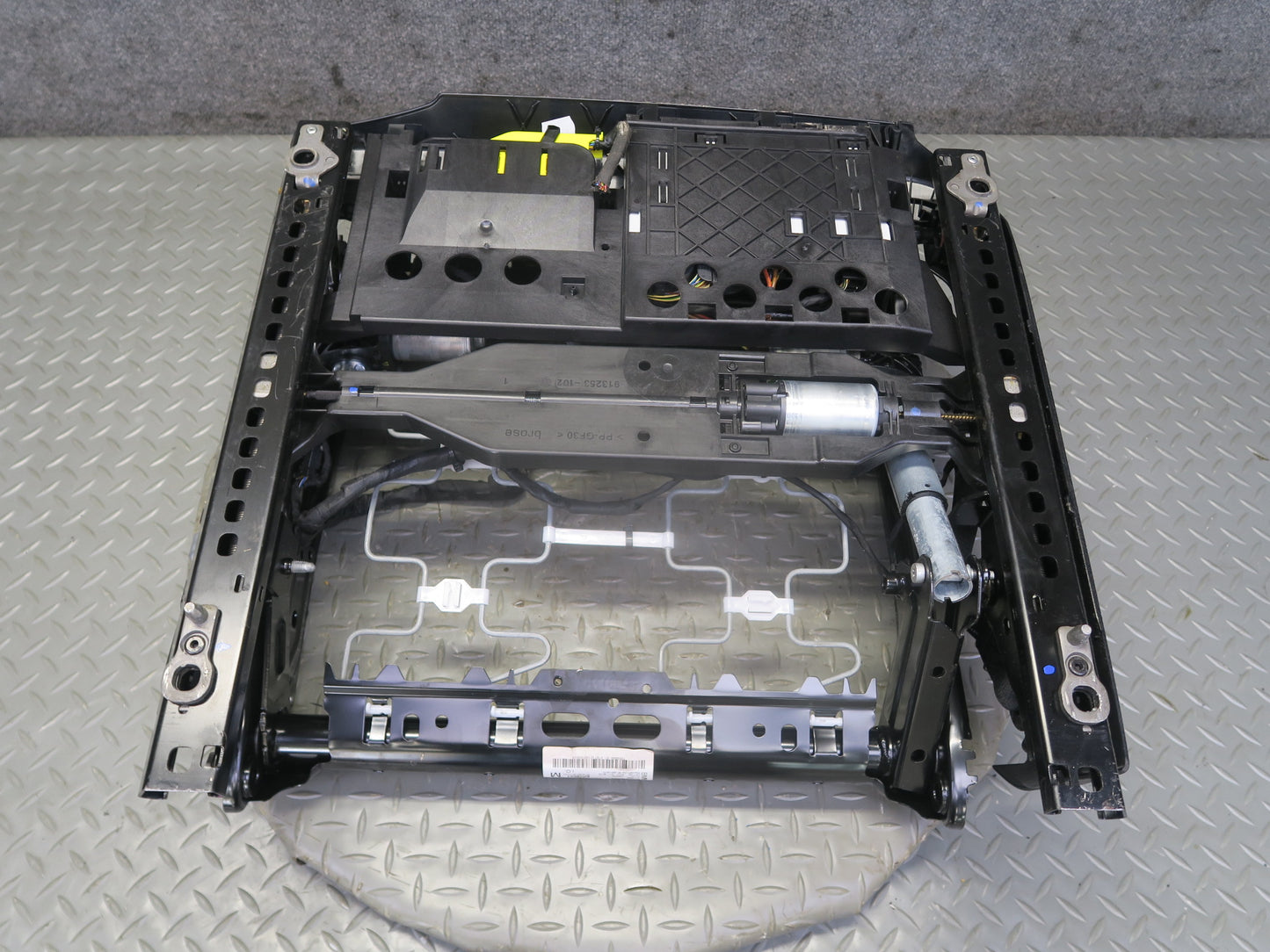 11-13 BMW F10 550iX Front Left Comfort Seat Lower Frame Track Rail w Motors OEM