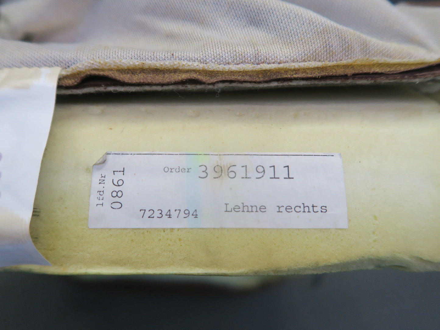 11-13 BMW F10 550iX Front Right Comfort Seat Upper Backrest Leather Cushion OEM
