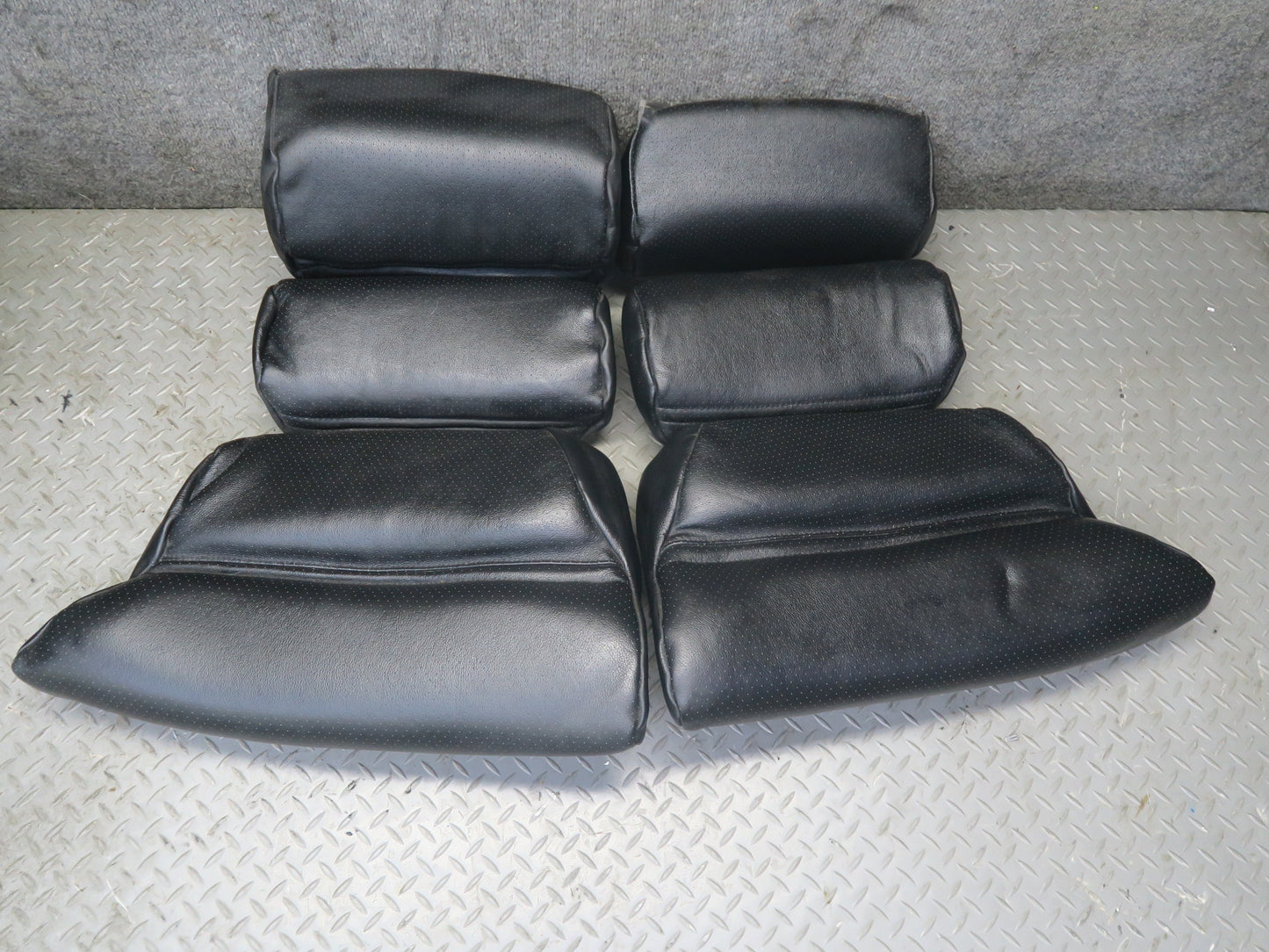 85-86 Porsche 928 S Front & Rear Left Right Side Power Seat Leather Black Set
