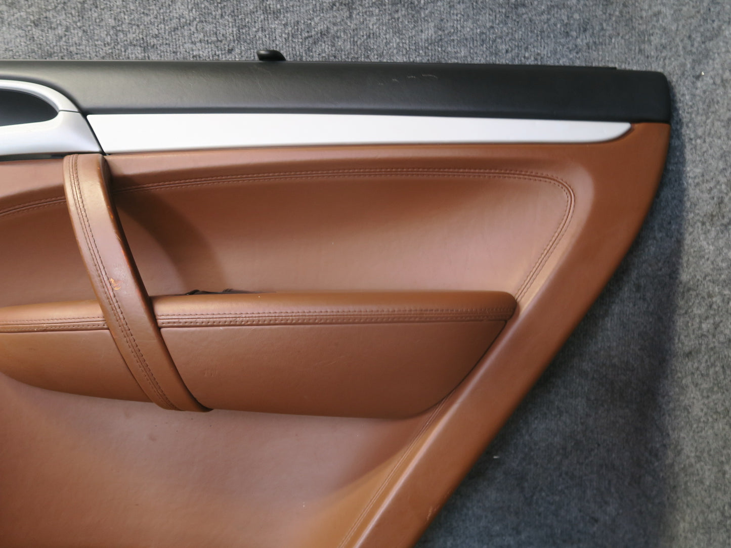 2008-2010 Porsche Cayenne 957 Rear Door Interior Trim Panel Chestnut Set of 2
