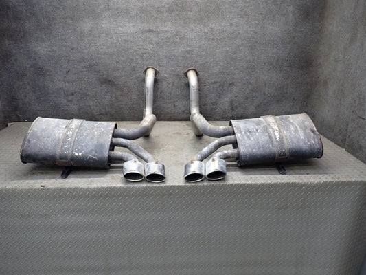 97-99 Chevrolet Corvette C5 Rear Left & Right Exhaust Muffler w Tips Set 45K OEM