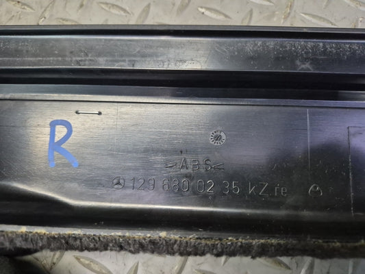 94-02 Mercedes R129 SL500 Set of 2 Door Scuff Sill Plate Trim Panel Black OEM
