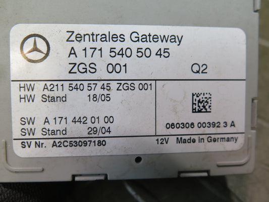 05-11 Mercedes R171 Slk-class Central Gateway Control Module 1715405045 OEM