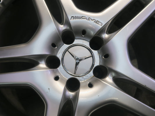 03-12 Mercedes R230 AMG Rear 19" R19 Alloy Wheel Rim 19x10J ET28 Silver OEM