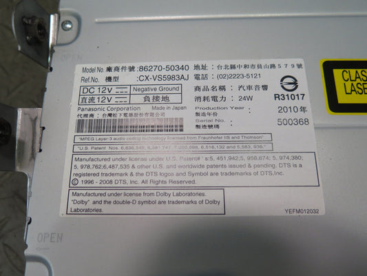 10-12 Lexus UVF46L LS600h Rear CD DVD Player 86270-50340 OEM