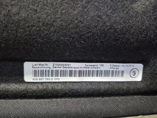 2015-2018 Porsche Macan Rear Trunk Parcel Cargo Shelf Tray Cover