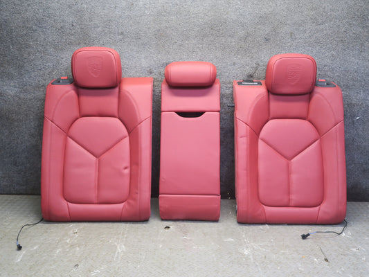 2015-2018 Porsche Macan Front & Rear Heated Perforated Leather Seat Set RED