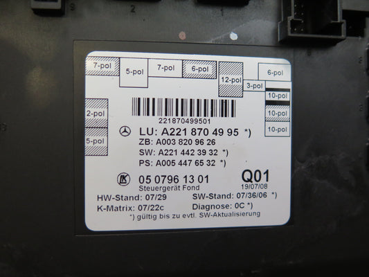 07-13 Mercedes W221 S-class Rear Left or Right Door Control Module OEM