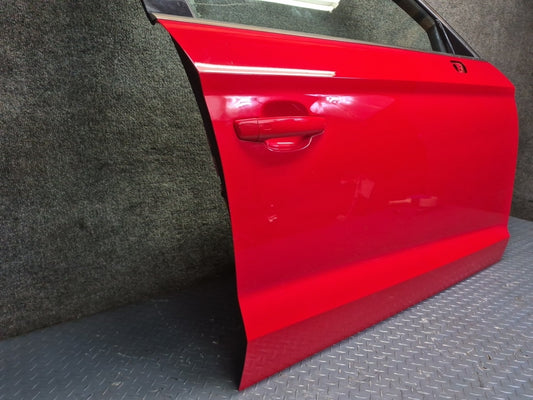 15-20 Audi S3 8VS Sedan Front Right Door Shell Panel Assembly Misano RED OEM