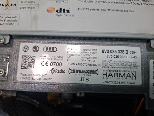 15-16 Audi 8VS S3 GPS Navigation Multimedia MMI Card Reader CD Player 8V0035038B