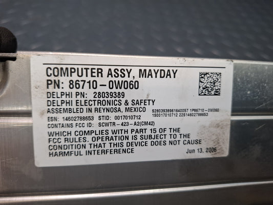 2005-2007 Lexus UZJ100L LX470 Telephone Mayday Computer Control Module