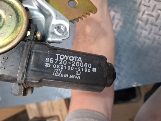 86-92 Toyota Supra MA71 Left Door Window Regulator w Motor OEM