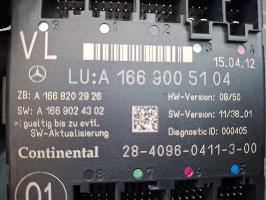 2012-2015 Mercedes W166 Ml-class Front Left Driver Side Door Control Module