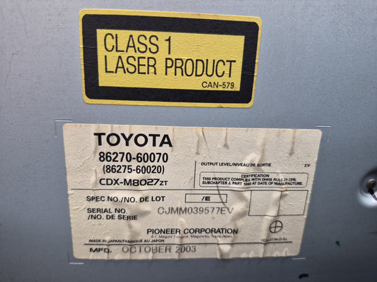 2003-2006 Lexus UZJ120L GX470 CD Changer Player w Magazine 86270-60070