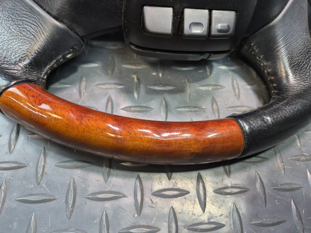 02-06 Lexus UZZ40L SC430 Leather Wood Steering Wheel w Radio & Cruise Switch OEM