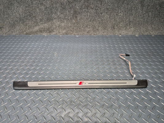 17-25 Audi A4 S4 A5 S5 S-line Set of 2 Door Scuff Sill Plate Trim w Light OEM