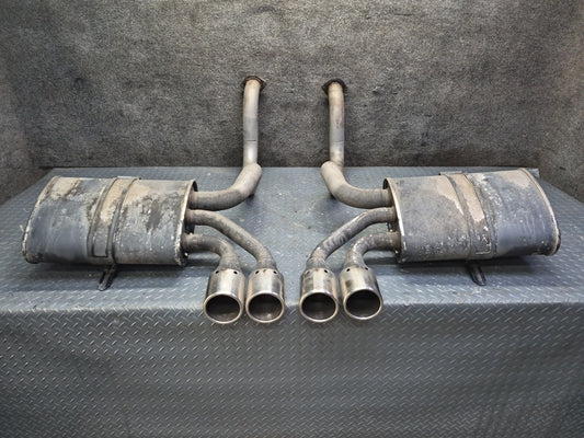 97-99 Chevrolet Corvette C5 Rear Left & Right Exhaust Muffler w Tips Set 45K OEM