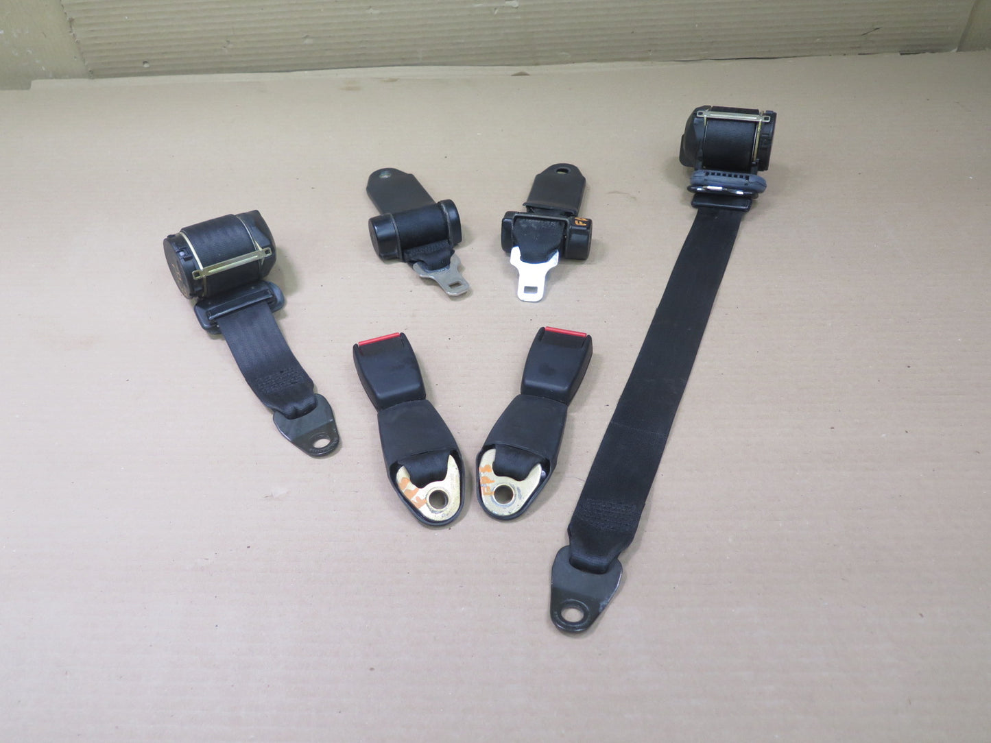 1982-1991 Porsche 944 Front & Rear Set Belt Retractors + Rear Buckles OEM