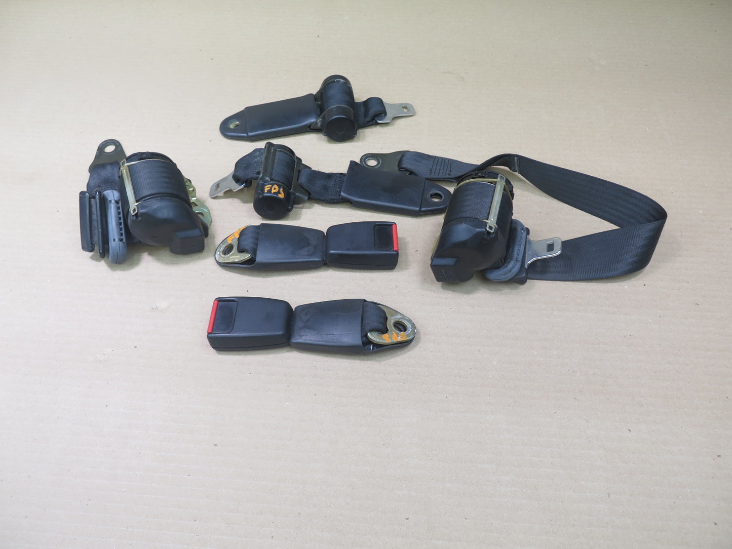 1982-1991 Porsche 944 Front & Rear Set Belt Retractors + Rear Buckles OEM