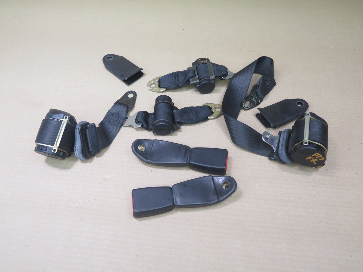 1982-1991 Porsche 944 Front & Rear Set Belt Retractors + Rear Buckles OEM
