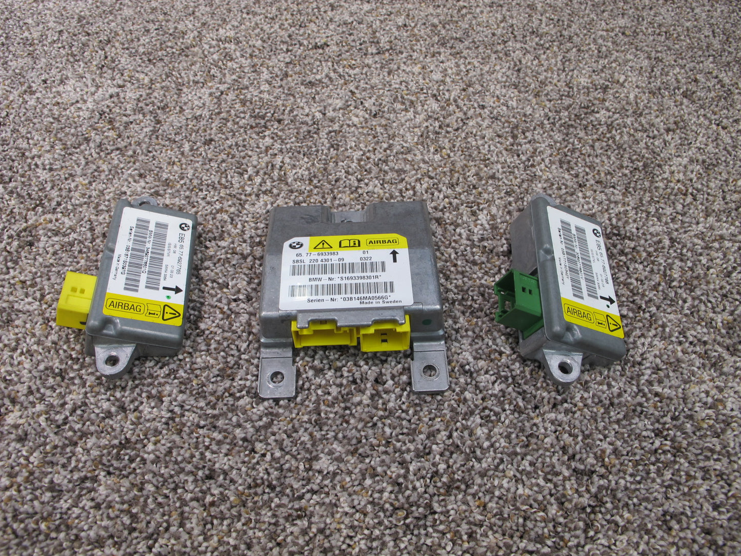 2003-2005 BMW Z4 E85 B-Pillar SRS Air Bag Control Module & Door Impact Sensors OEM