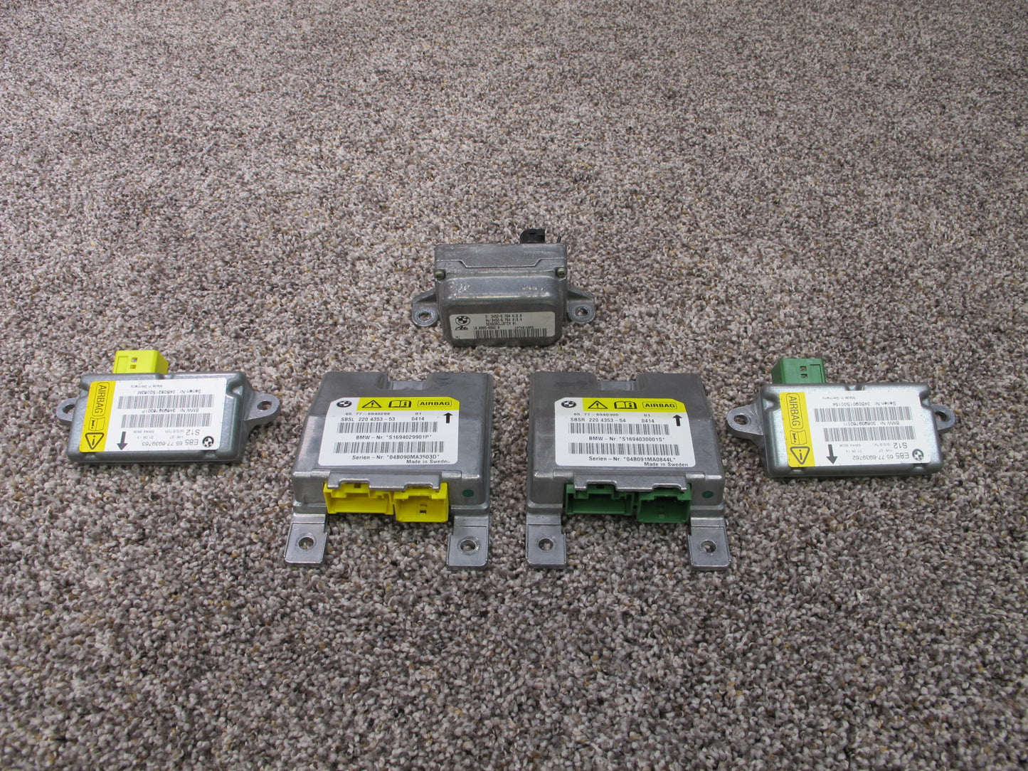 2003-2008 BMW Z4 E85 B-Pillar Left and Right SRS Air Bag Control Module & Door Impact Sensors OEM