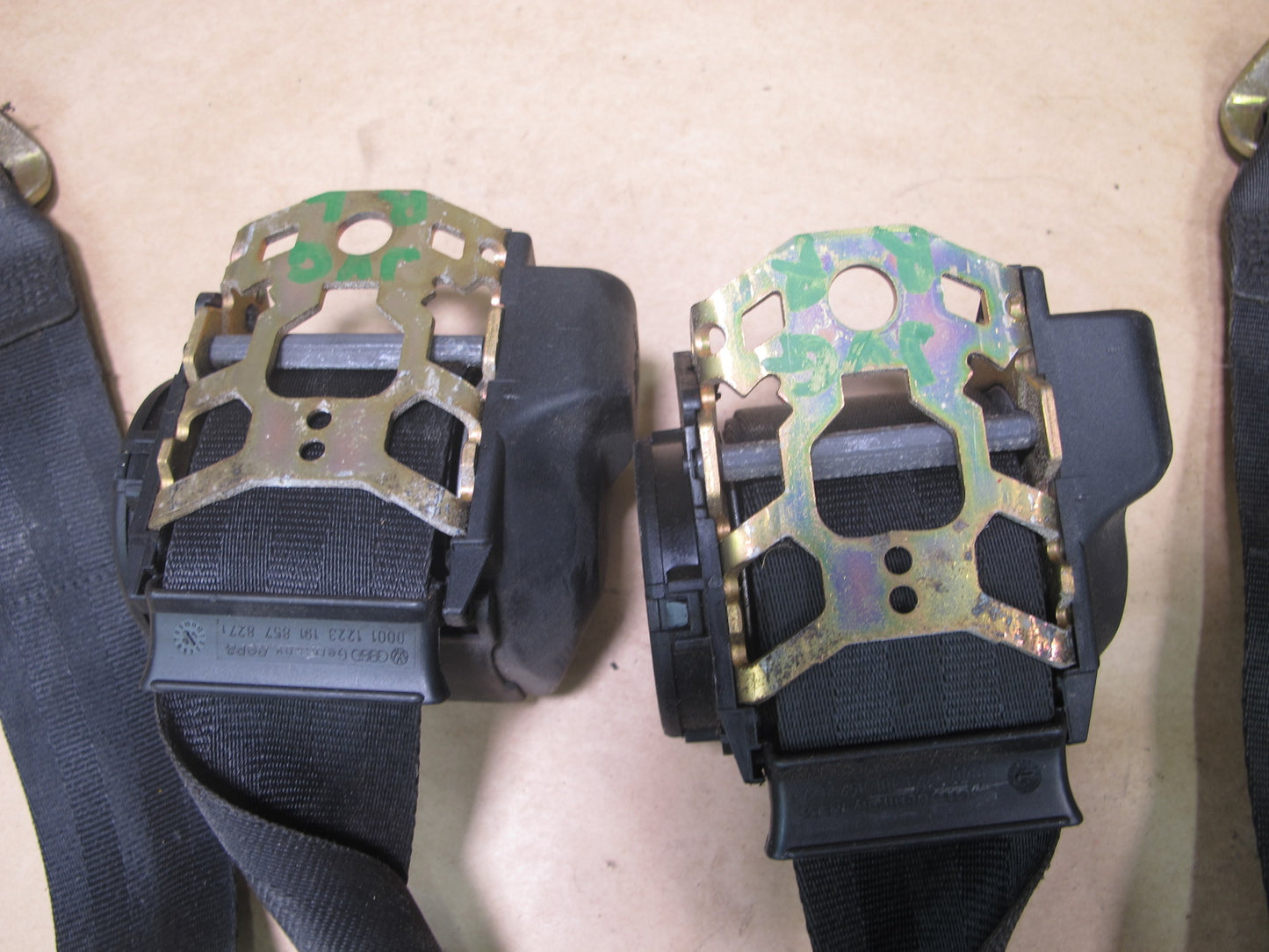 1979-1993 VW Volkswagen Golf Cabriolet Front & Rear Seat Belt Set OEM