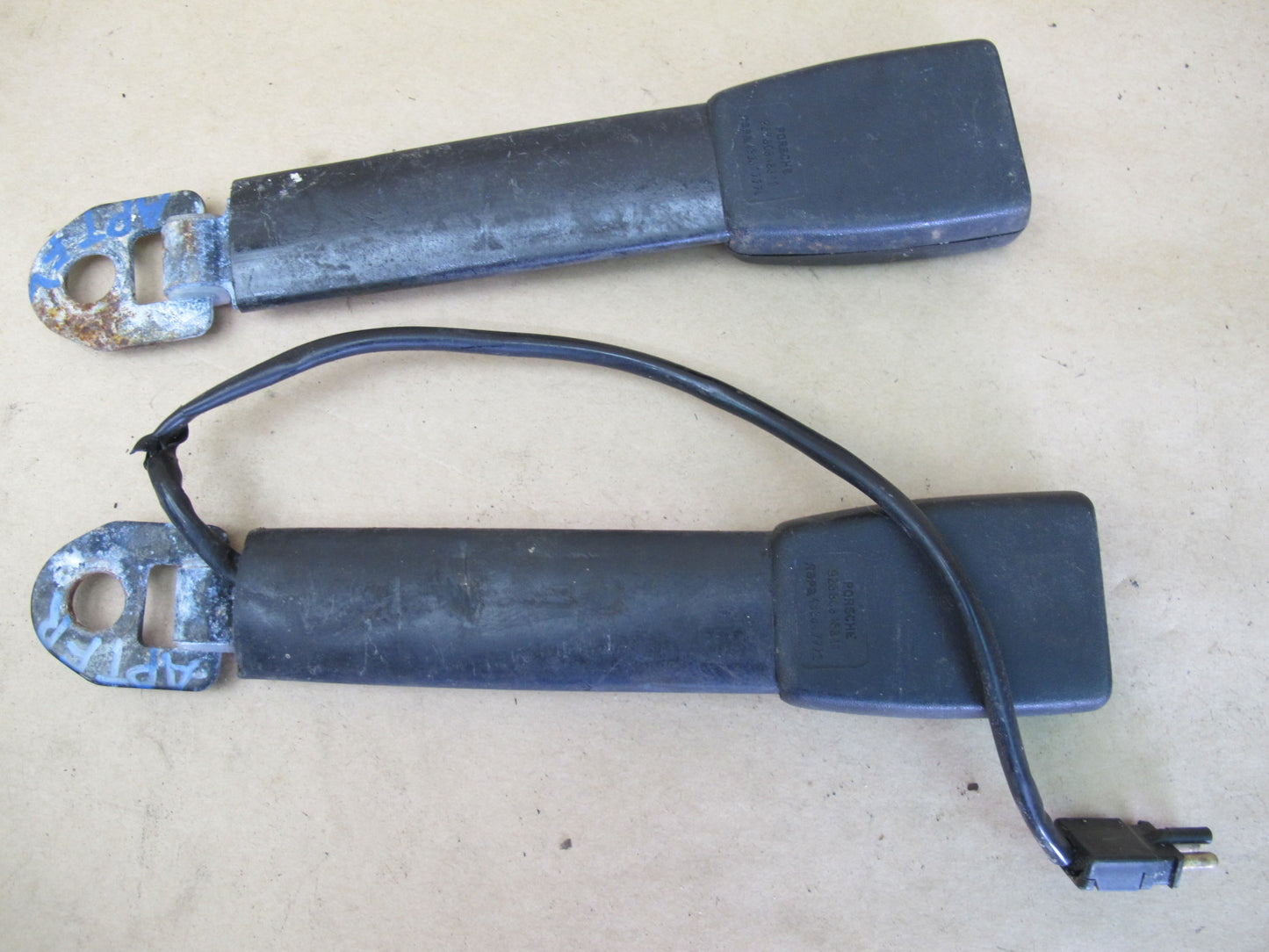 85-88 PORSCHE 944 7pcs SEATBELT RETRACTORS & SEATBELT BUCKLE SET OEM