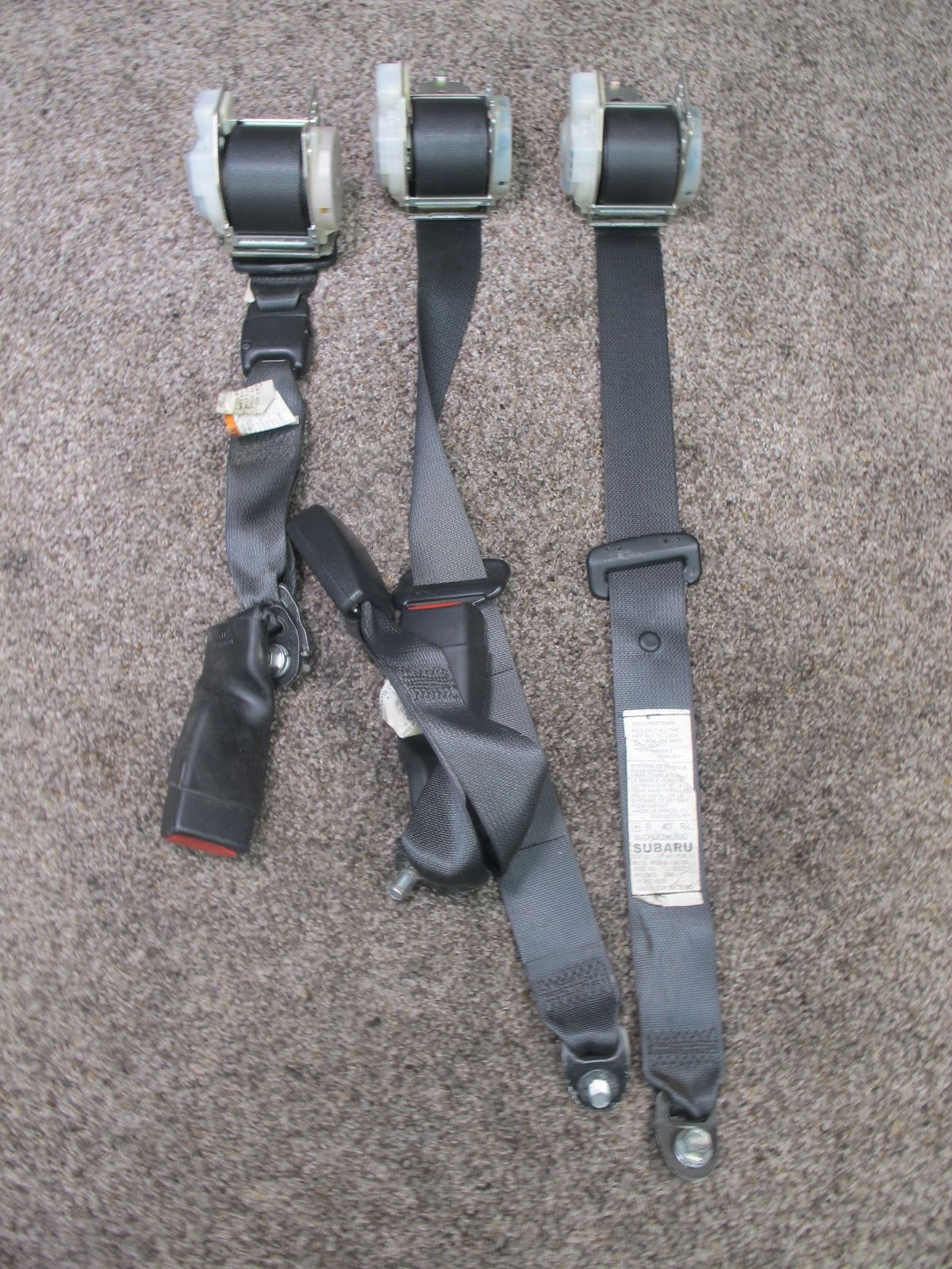05-09 SUBARU LEGACY GT REAR LEFT CENTER RIGHT SIDE SEATBELT RETRACTOR SET OEM