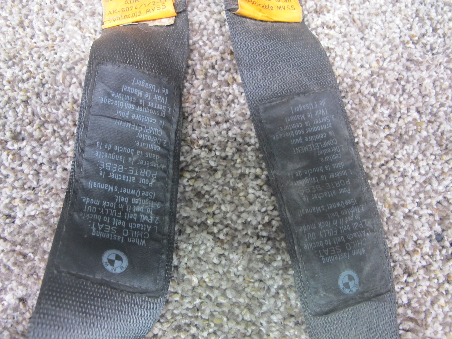 94-99 BMW E36 CONVERTIBLE SET OF 2 REAR RIGHT & LEFT SEATBELT RETRACTOR OEM