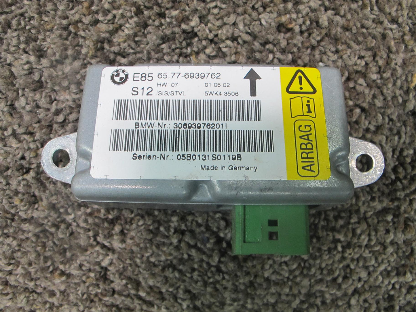 2003-2008 BMW Z4 E85 SRS Computer Control Module & Crash Impact Sensors Set OEM