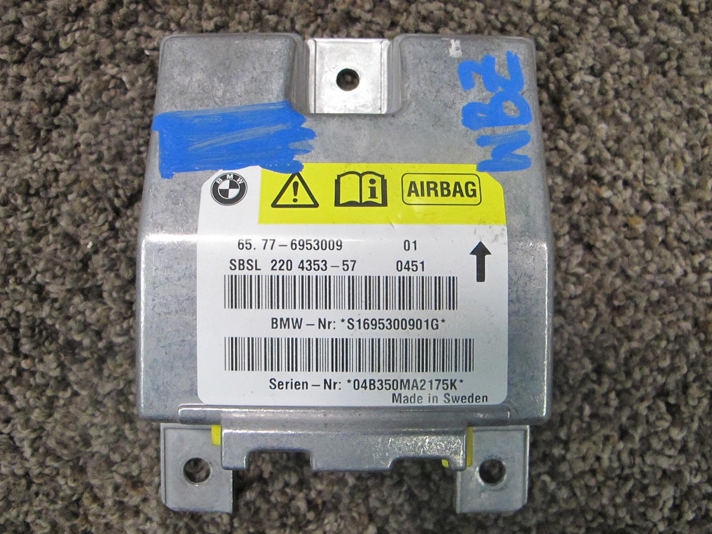 2003-2008 BMW Z4 E85 SRS Computer Control Module & Crash Impact Sensors Set OEM