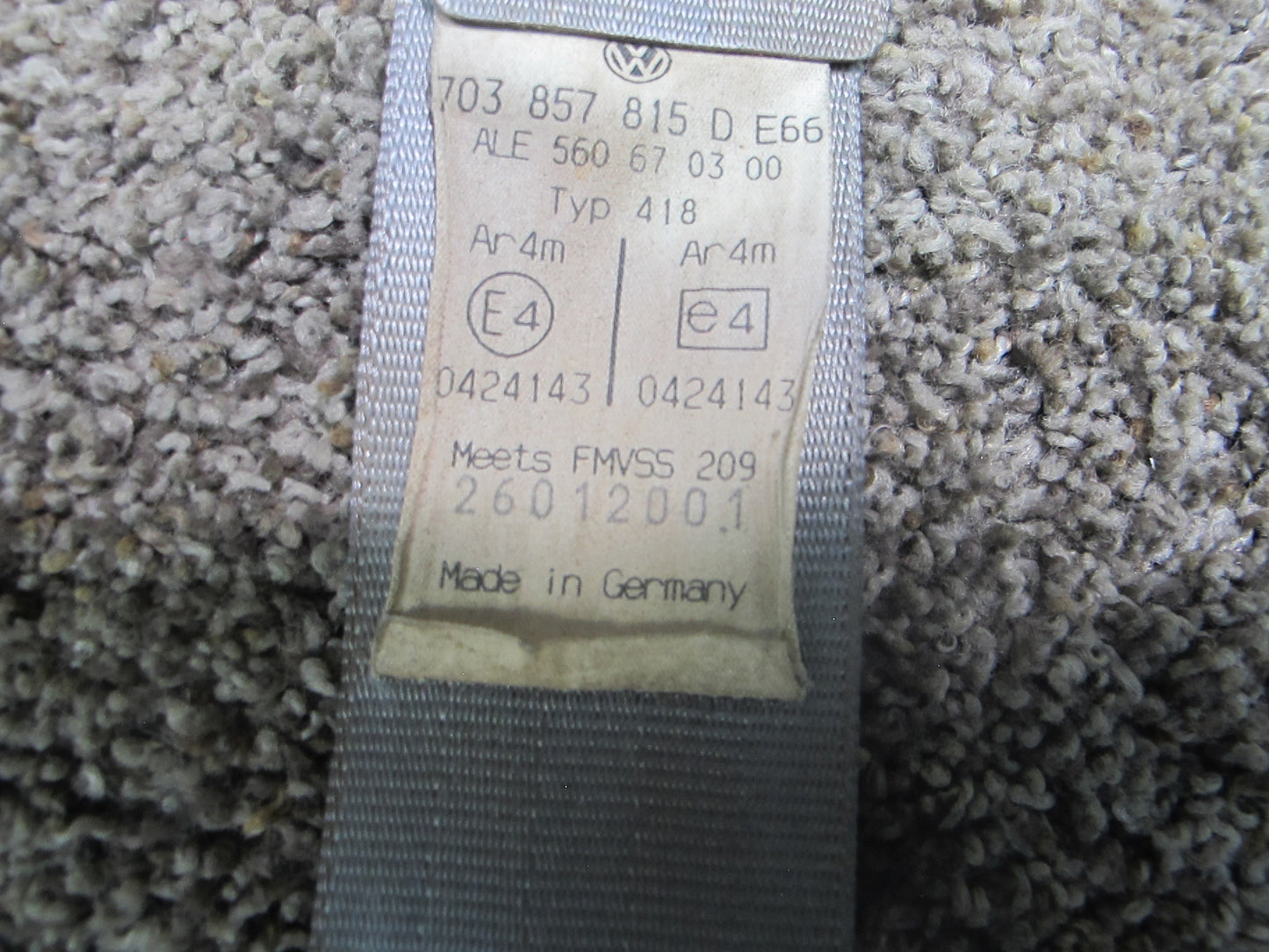 1999-2003 VW Volkswagen EuroVan Rear Left and Right Seat Belts Set OEM