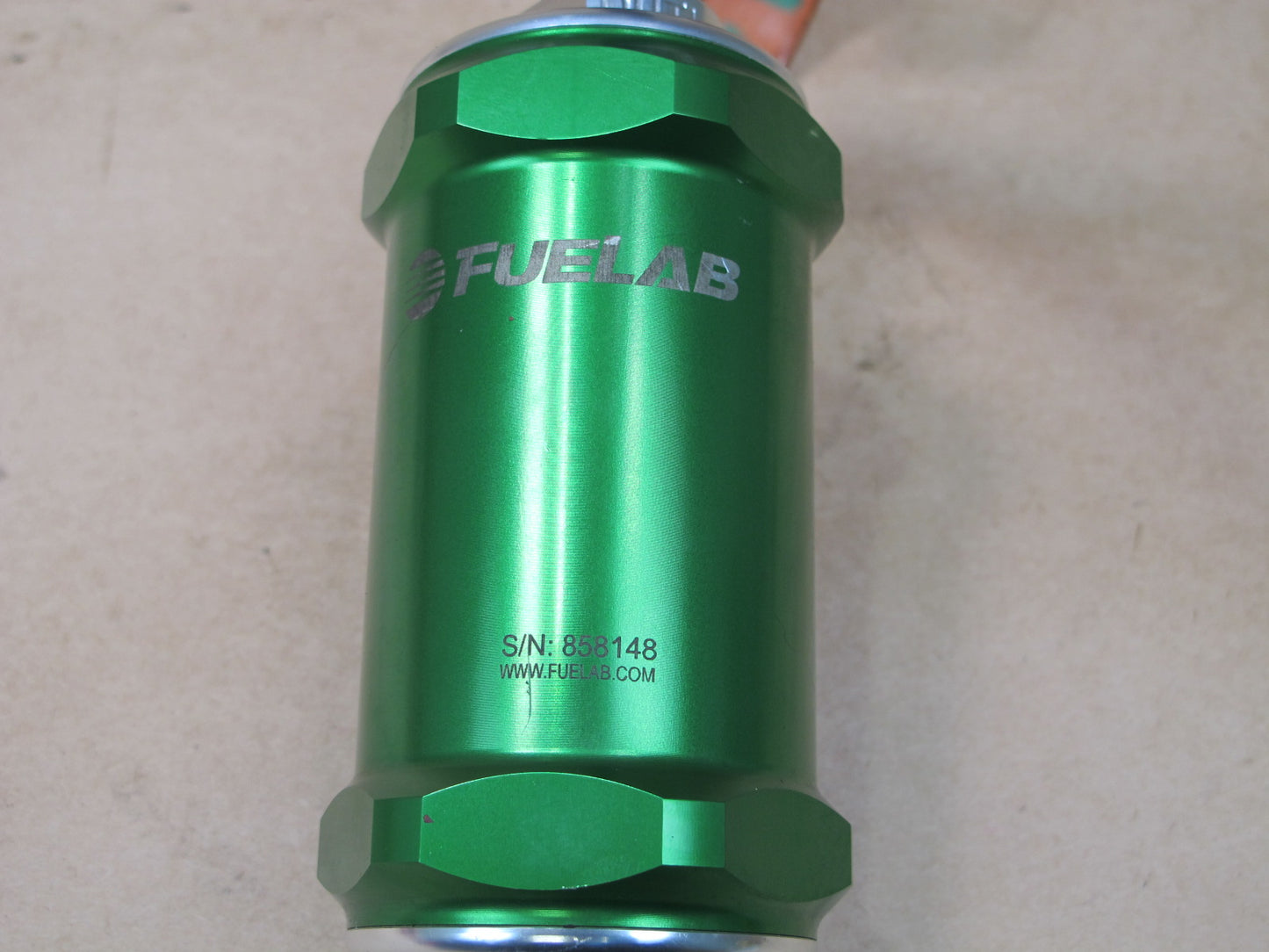 Fuelab In-line Fuel Filter S/N: 858148 Green