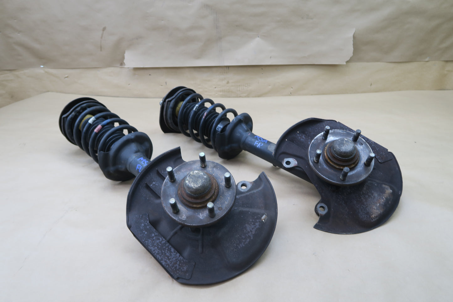 85-89 MITSUBISHI STARION FRONT RIGHT & LEFT SPINDLE KNUCKE STRUT SPRING OEM