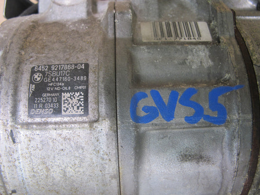 11-16 BMW F30 F32 F10 3.0L N55 ENGINE AIR CONDITIONING A/C COMPRESSOR 9217868