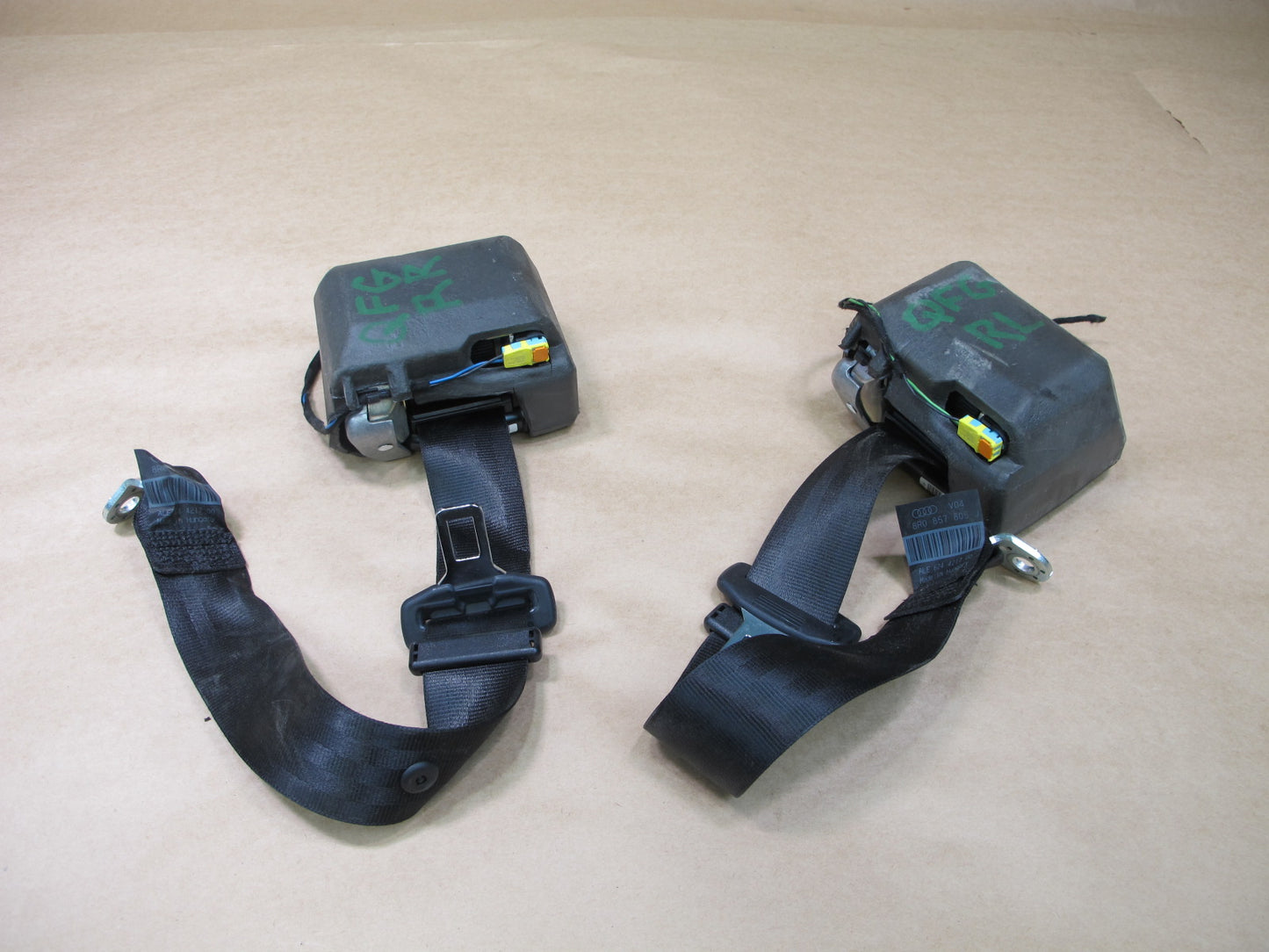 09-17 AUDI Q5 SQ5 REAR LEFT & RIGHT SIDE SEATBELT RETRACTOR SET OEM