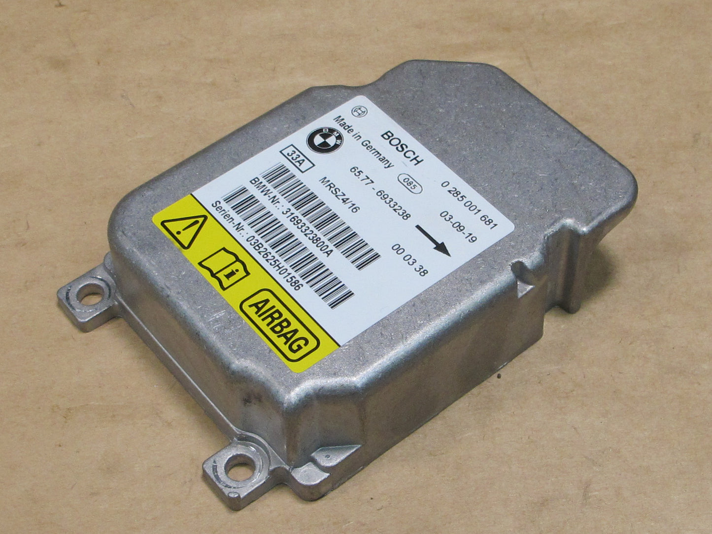 01-06 BMW E46 3-SERIES SRS AIRBAG CONTROL MODULE UNIT 6933238 OEM