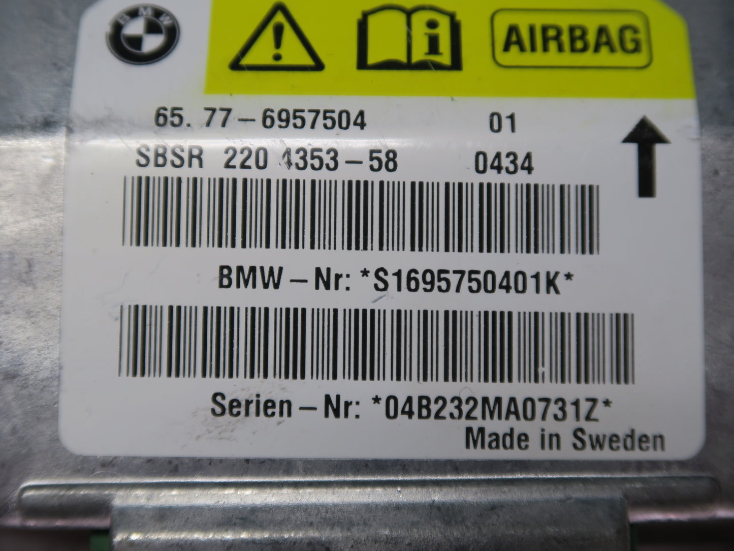 03-05 BMW E85 Z4 B-PILLAR LEFT & RIGHT SIDE SRS AIRBAG CONTROL MODULE UNIT SET OEM