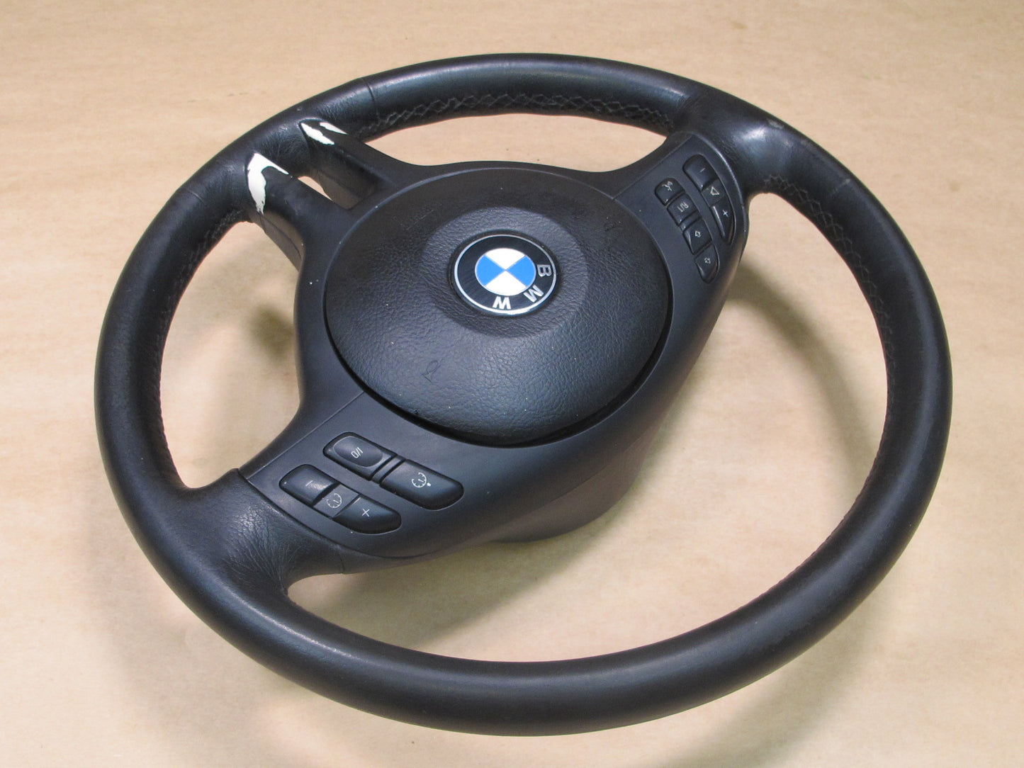 01-06 BMW E46 FRONT LEFT DRIVER SIDE STEERING WHEEL W/ SRS AIRBAG OEM