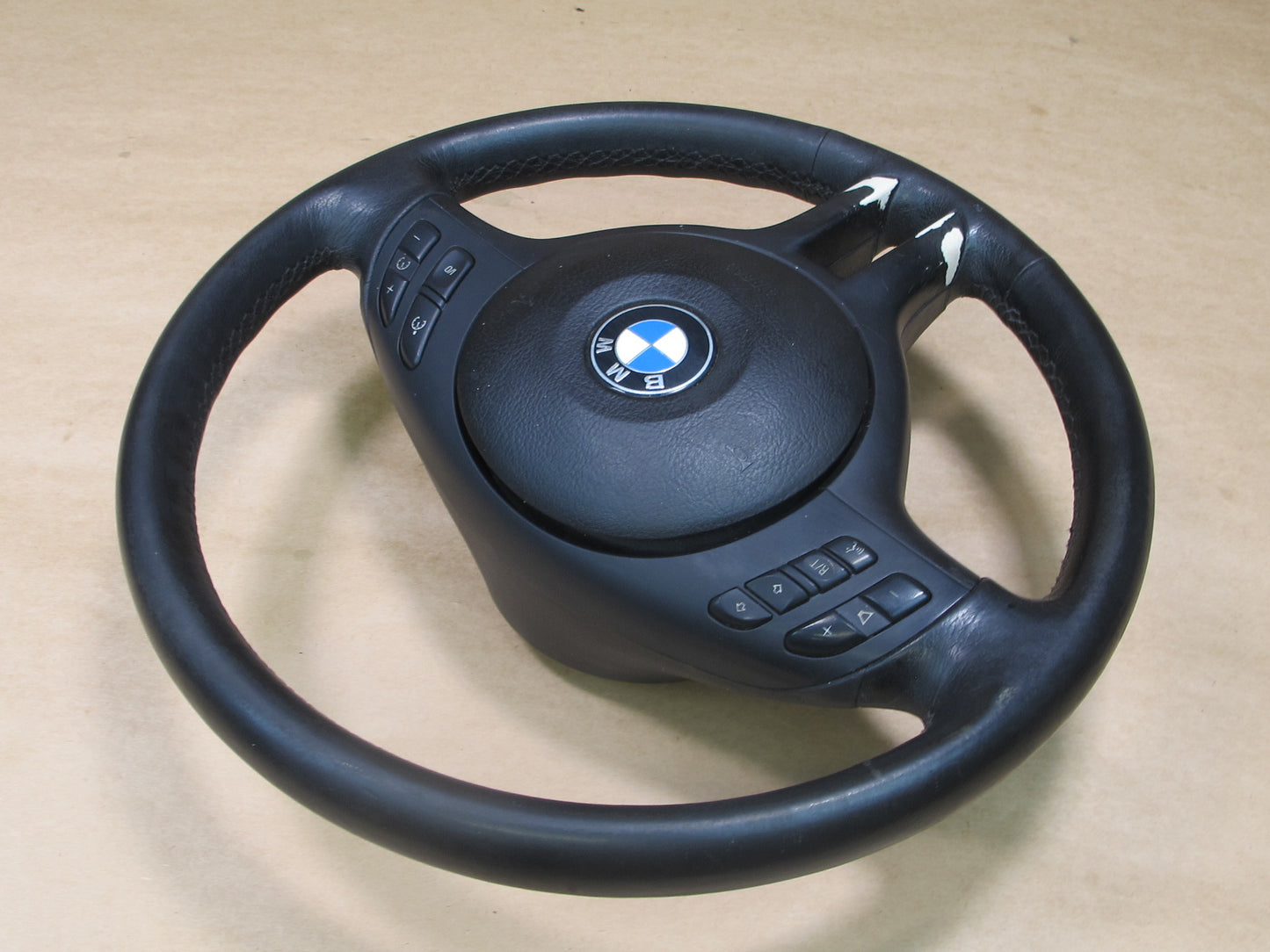 01-06 BMW E46 FRONT LEFT DRIVER SIDE STEERING WHEEL W/ SRS AIRBAG OEM