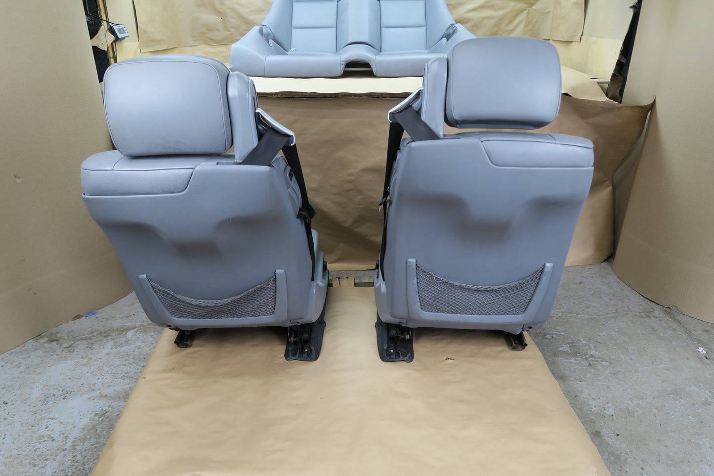 01-06 BMW E46 Convertible Front & Rear Leather Sport Seat Cushion Set Gray OEM