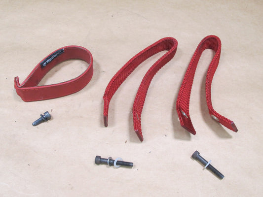 12-15 FIAT 500 ABARTH FRONT LEFT & RIGHT DOOR & TRUNK LID RED STRAP HANDLE SET