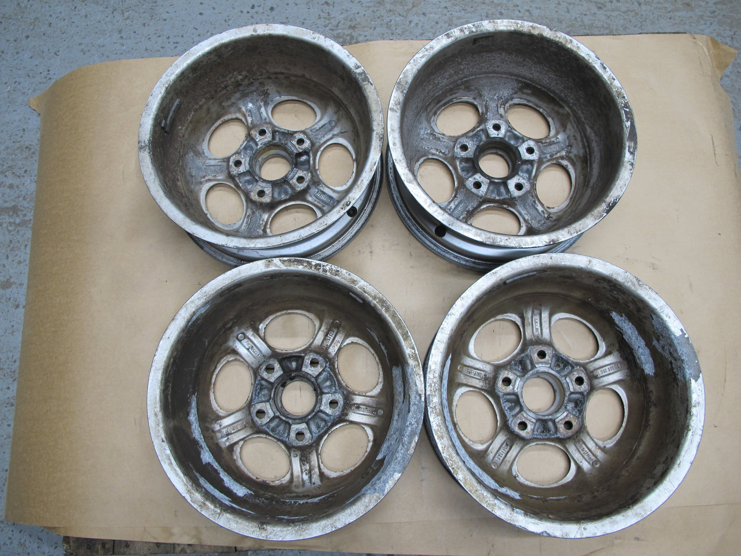 87-88 PORSCHE 924S SET OF 4 PHONE DIAL FACTORY R15" WHEEL RIM 15x6J ET52.3 OEM