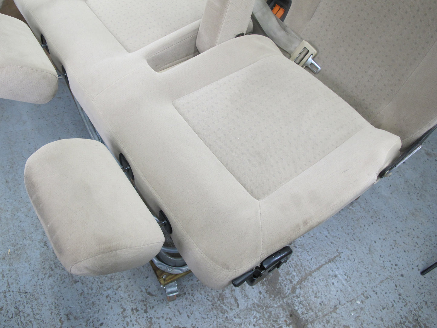 1999-2003 VW EUROVAN T4 REAR 3RD ROW SEAT CLOTH W HEADRESTS OEM