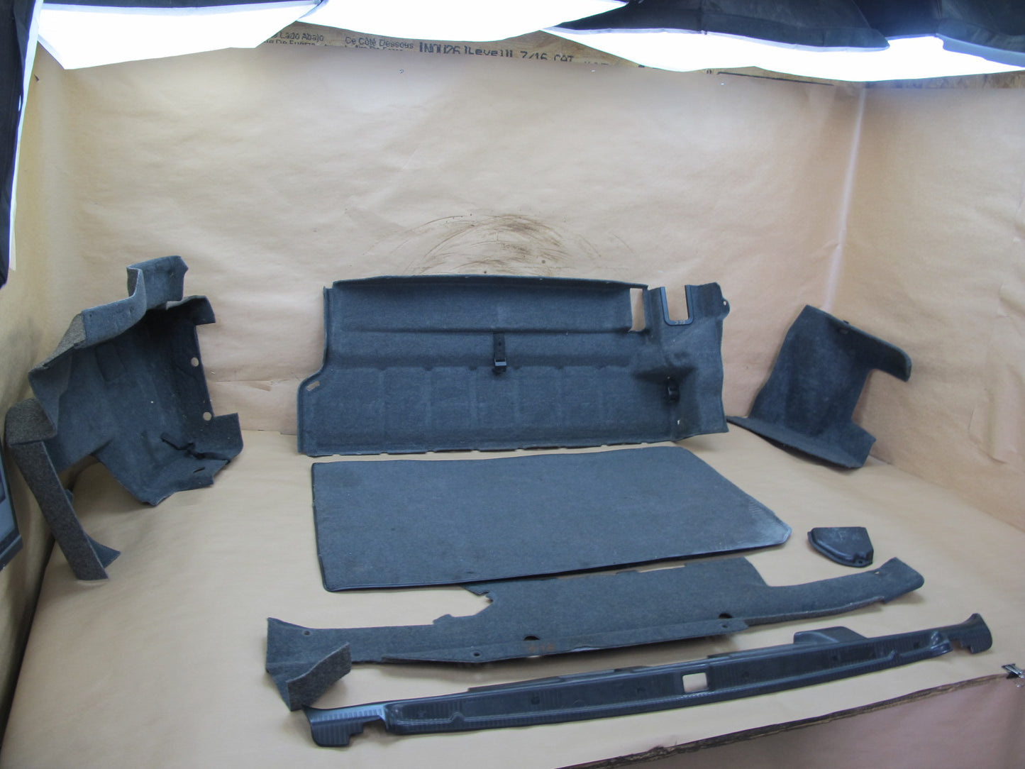 96-97 Mercedes R129 SL Trunk Left Right Center Carpet Cover Trim Set OEM