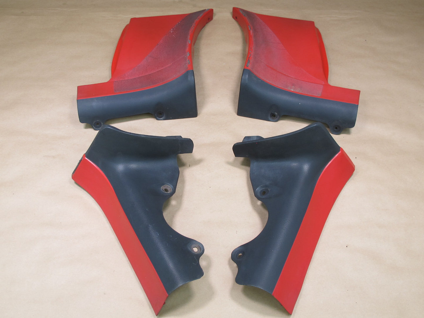 90-92 Toyota Supra MK3 Set of 4 Front & Rear Left & Right MUD Guard RED OEM