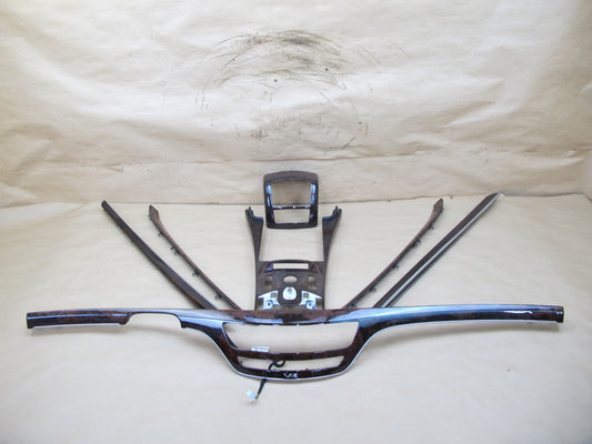 10-13 Mercedes W221 S600 Dash Door Console Wood Trim Bezel Cover Panel Set OEM