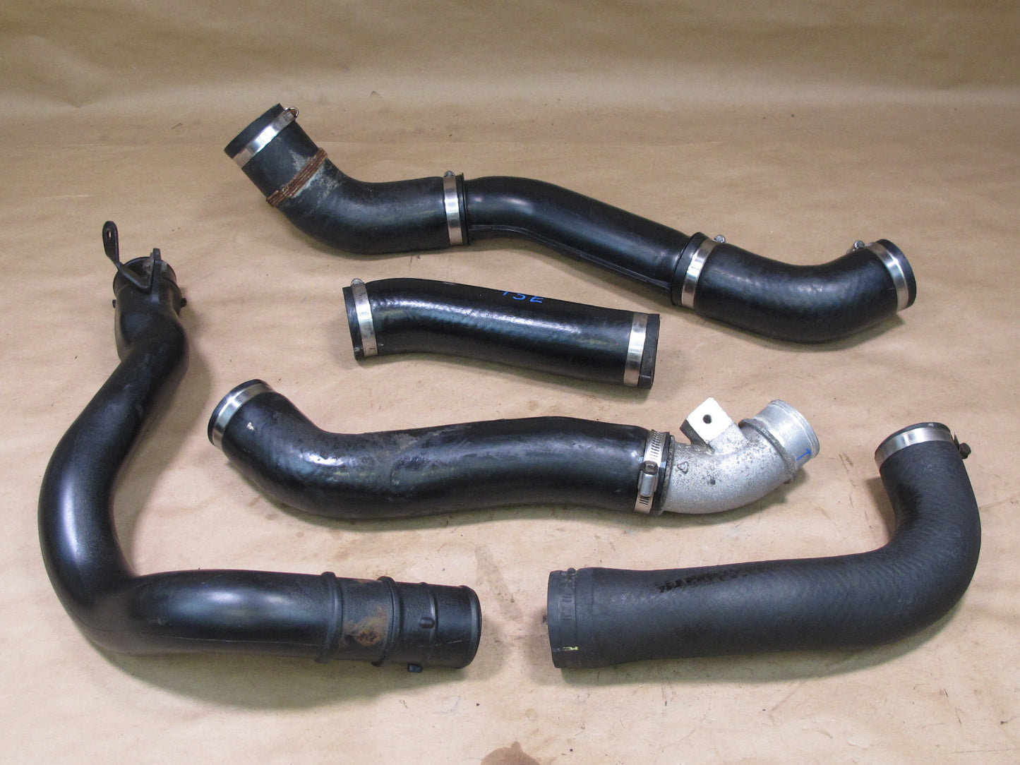 89-92 Toyota Supra MK3 Turbo Set of 5 Air Inlet Intake Hose Pipe Line OEM